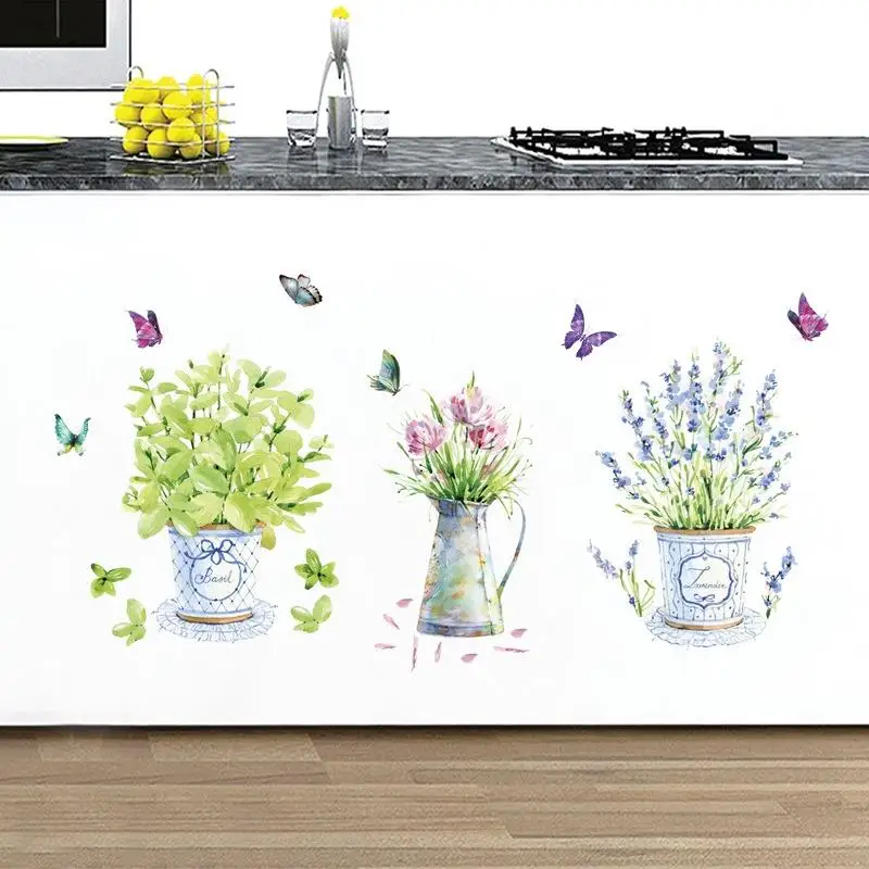 Adeeing DIY водонепроницаемые ПВХ наклейки на стену домашний Декор цветочные горшки