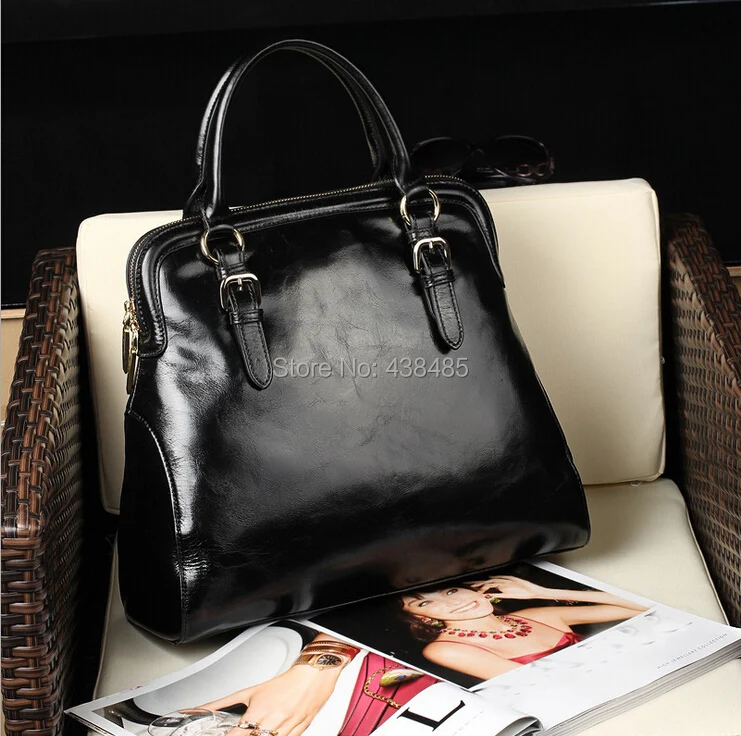 2015 oil wax genuine leather bags handbags women famous brands tote hand shoulder vintage belt design messenger | Багаж и сумки