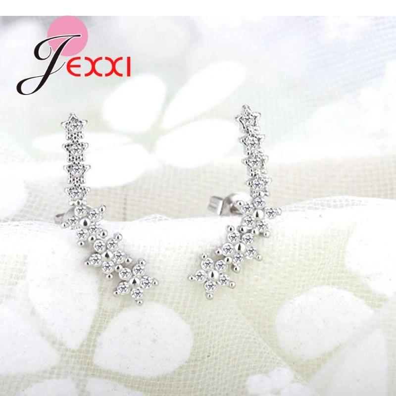 Gold/Rose Gold/Silver Stud Earrings with Circular AAA White Zircon For Wedding Party Jewelry Valentines Day Gift | Украшения и