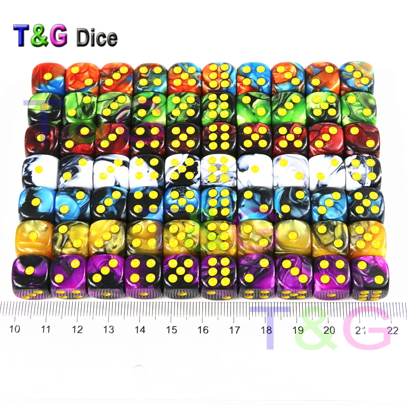 T & g 12 мм D6 игральные кости со стандартными точками для настольной игры кубики