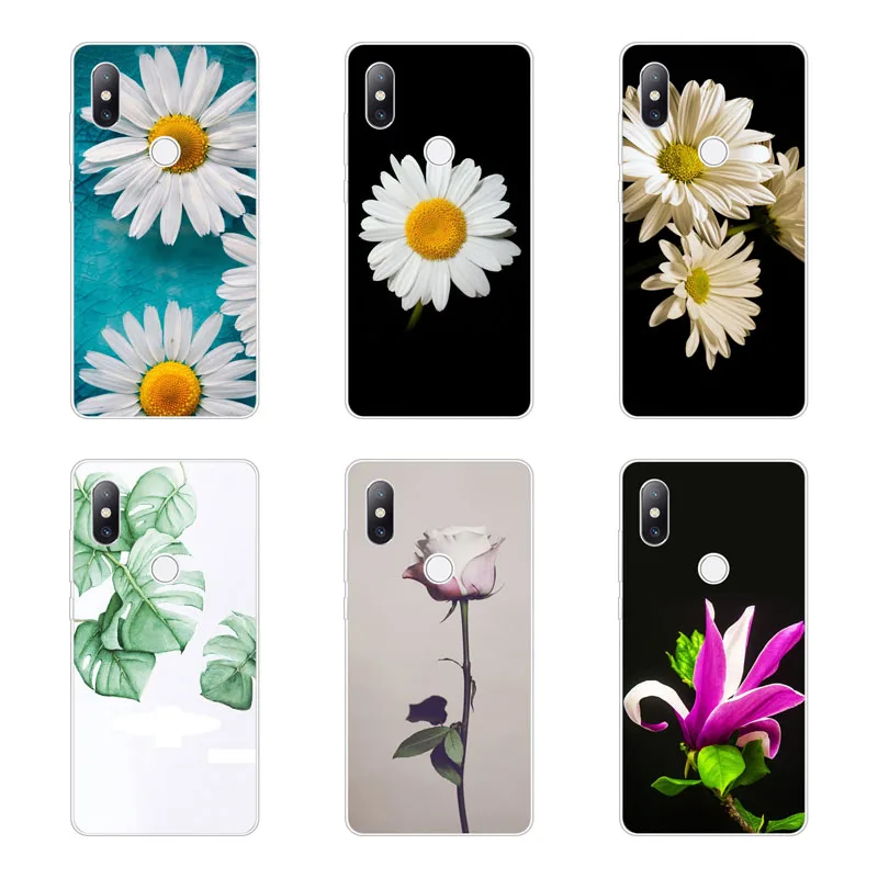 Чехол xiaomi mi x 3 мягкая задняя крышка из ТПУ с силиконовыми цветами для Защитные