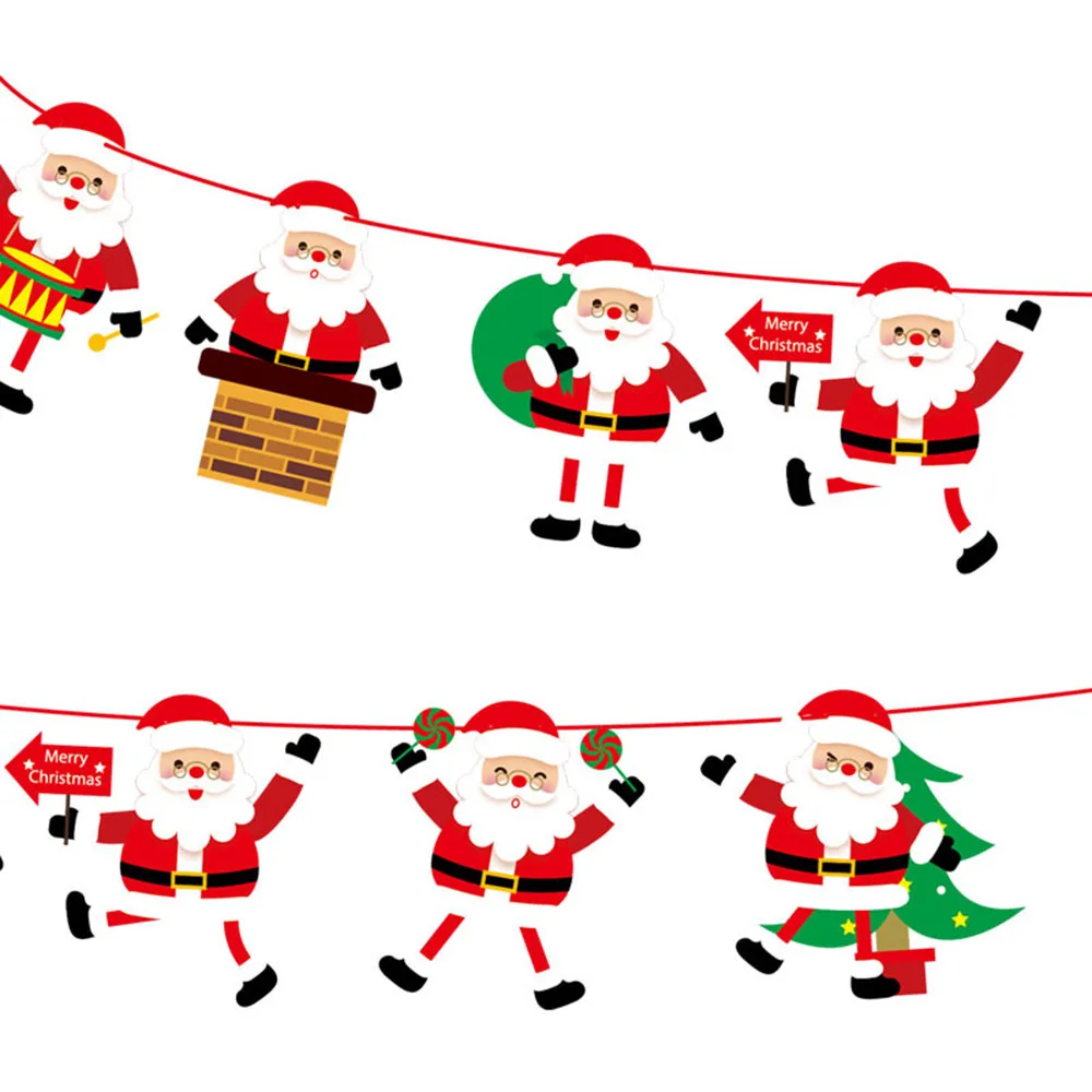 Kerst Рождество картон Вымпел флаги баннеры Висячие гирлянда баннер 2020