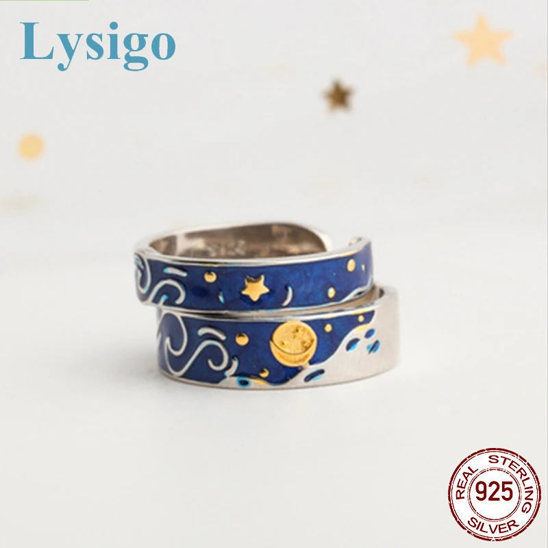 Lysigo оптовая продажа 15 шт. Ван Гог Настоящее 100% стерлингового серебра 925 Открытое