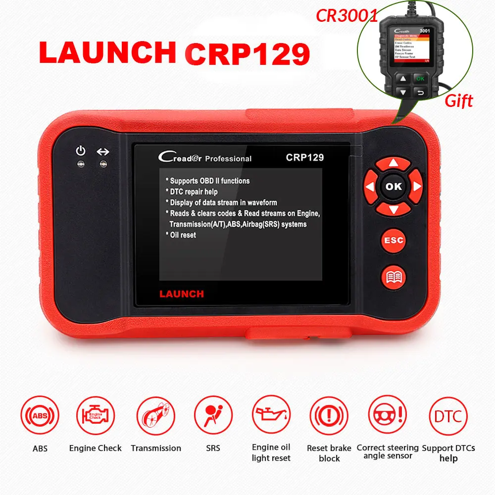 CRP129 Старт X431 CRP129E CRP123E CRP129 CRP123 Creader VIII OBD2 инструменту диагностики для ENG/AT/ABS/SRS Multi- язык бесплатного обновления - Цвет: CRP129