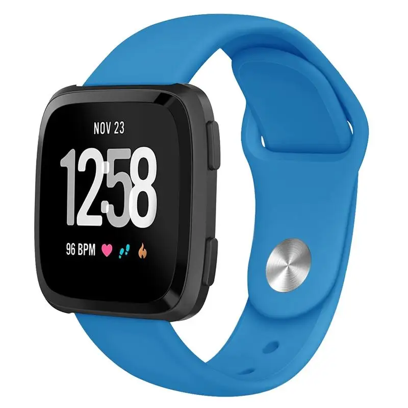 Blue Мягкие силиконовые Замена спортивные часы-браслет ремешок для Fitbit Versa Lite Edition браслет 15 цветов S L Размер - Цвет: Blue