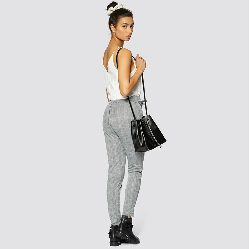 2019 Harem Pants Casual Slim Plaid Thin For Women High Waist Pencil | Женская одежда