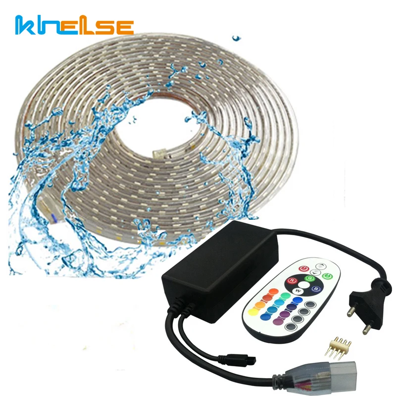 

LED Tape AC220V LED strip RGB Rope 110V Ruban Flexible Ribbon LED Waterproof SMD5050 60 leds/M TV Tira Living Room Flex Outdoor