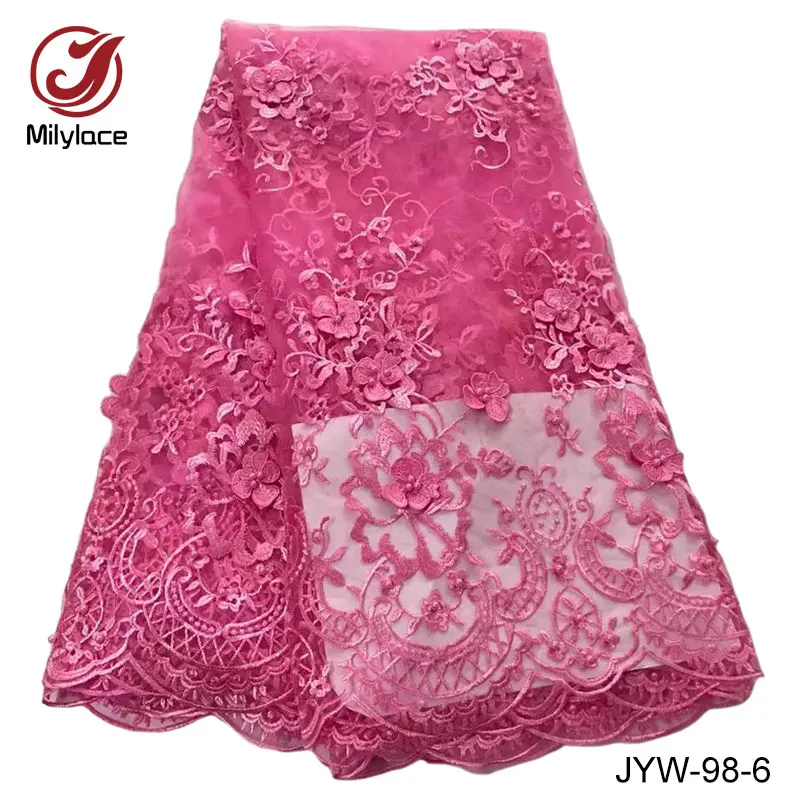 3d flower lace embroidered fabric beautiful african french net fabrics nigerian beaded for dress JYW-98 | Дом и сад