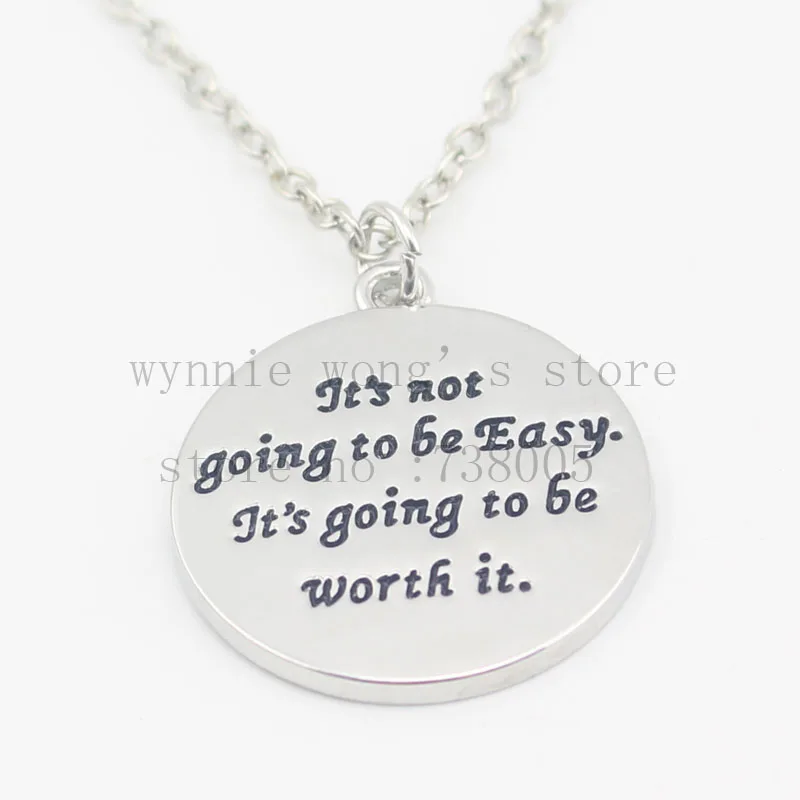 2016 hand stamped Jewelry &quot It's Not Going To Be Easy Worth It Inspirational Keychain necklace | Украшения и аксессуары