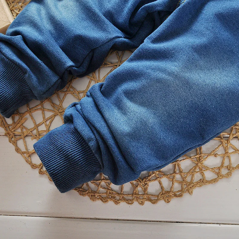 Джинсовый комплект для маленьких мальчиков BibiCola спортивный костюм из 2-х