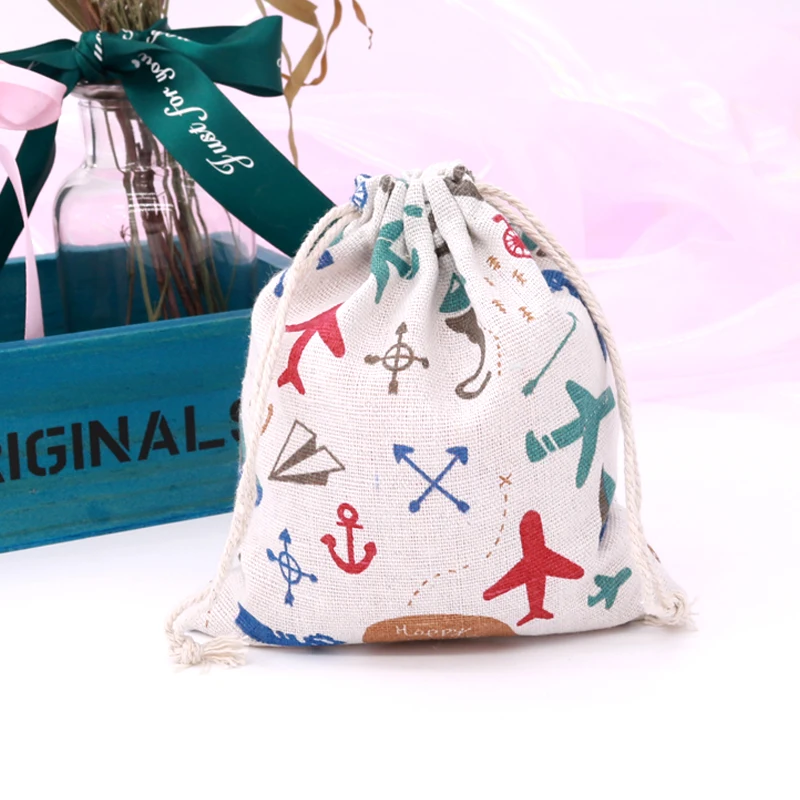 Wholesale 50pcs/lot 14*16cm Cute Cotton Fabric Drawable Bags Fashion Gift Jewelry Display Packaging Storage Pouch Can Print Logo | Украшения