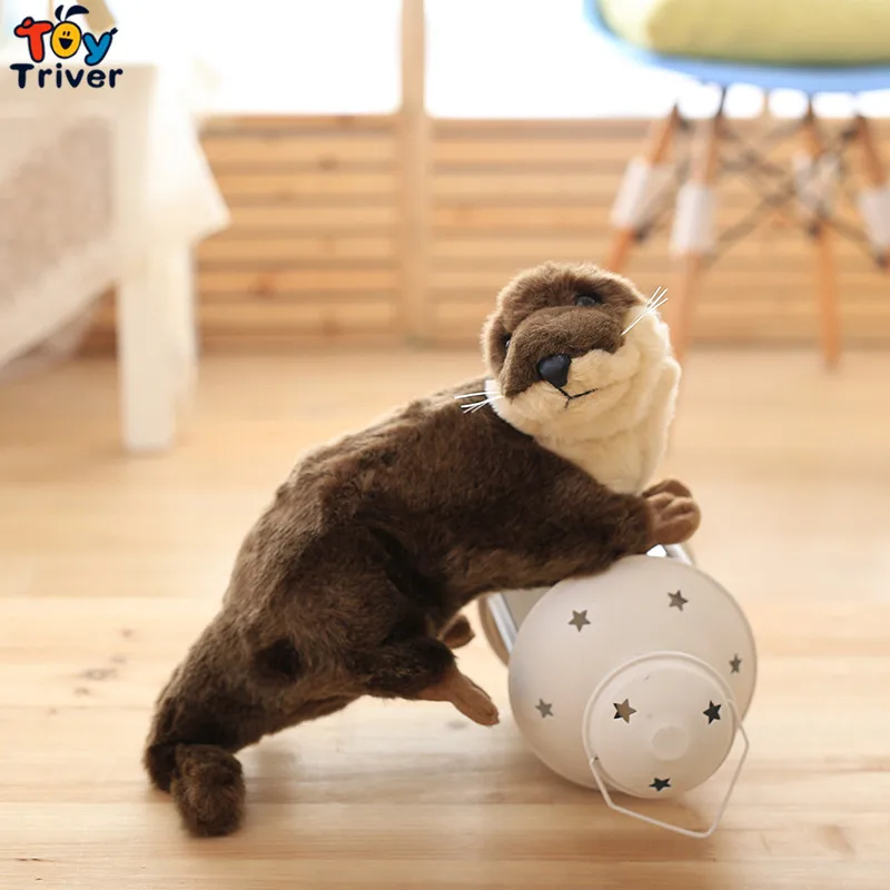 Фото 40 см игрушечная выдра из плюша мягкие милые куклы Otters игрушки диких животных дети