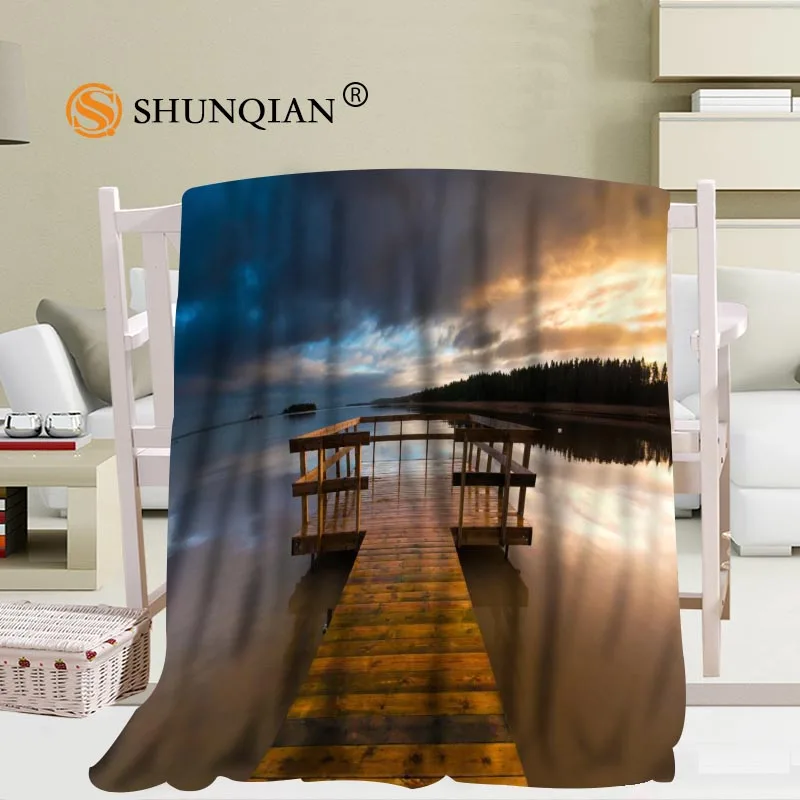 melhor Cobertor Do Sofá Do Escritório Do Mar E Da Ponte Personalizado Cobertor Cobertor Macio Portátil Cama Avião Viagem Adulto Casa Cobertor