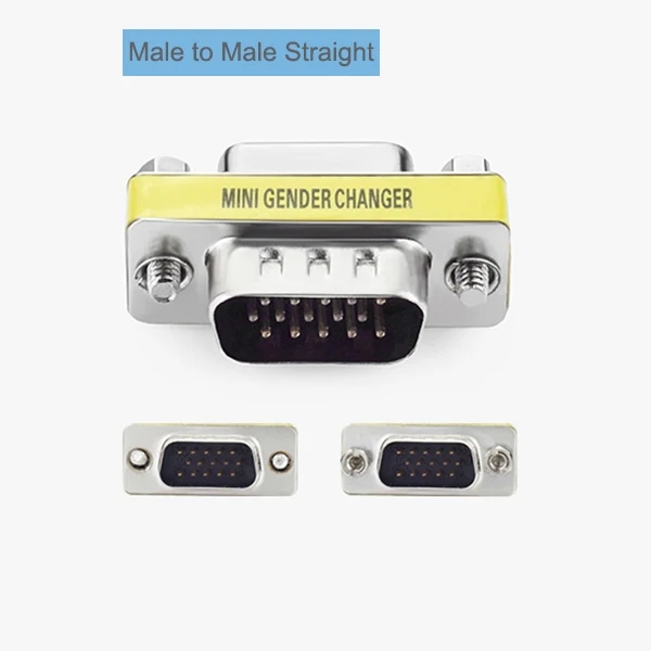 Подключи и играй VGA к VGA адаптер мужчин и мужчин HD15 Pin VGA пол чейнджер конвертер для ноутбука компьютер проекторы HDTV - Цвет: Male to Male