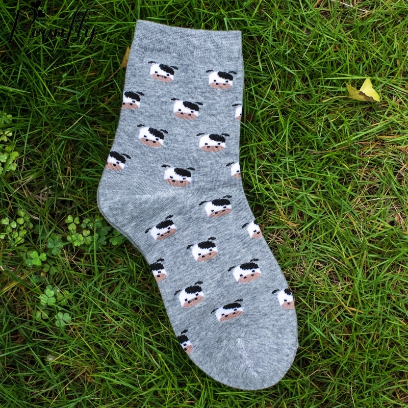 New creative Cartoon cute puppy pattern printing women socks Fashion Brand warm cotton 5 pairs/lot | Женская одежда