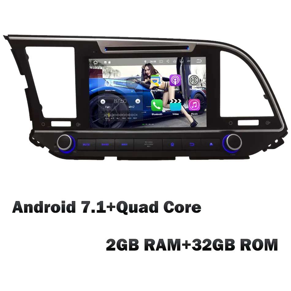 Android 7 x 32GB ROM KLYDE 8 дюймов 4G wifi Android 8,0 6,0 Восьмиядерный 4 Гб ОЗУ 32 Гб ПЗУ автомобильный DVD мультимедийный плеер Радио стерео для hyundai Elantra - Цвет: Android 7 x 32GB ROM