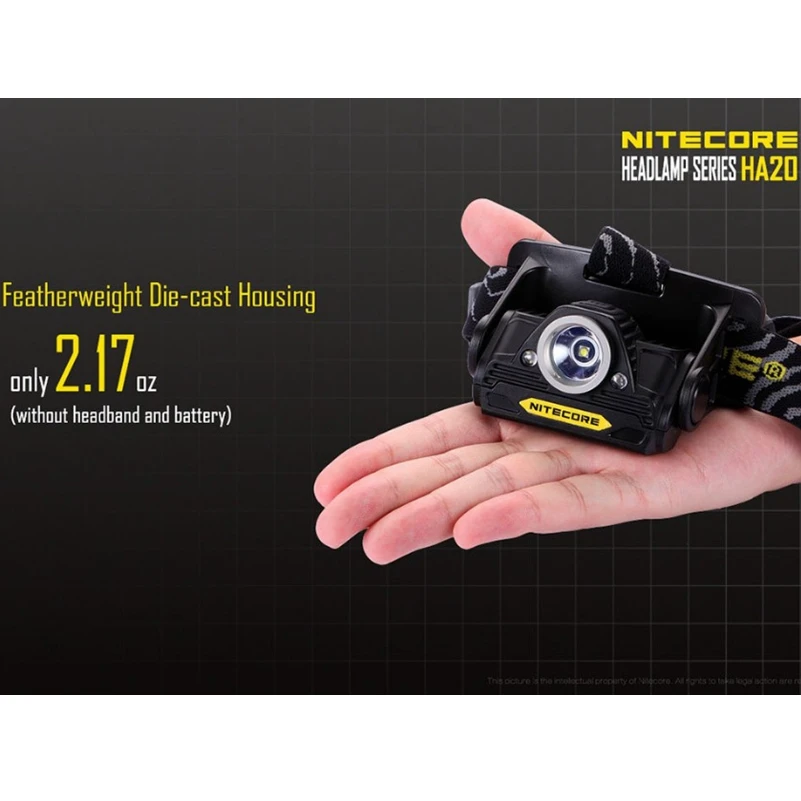 Nitecore фара HA20 3 режима XP G2 led велосипедный фонарь 2aa + водонепроницаемое кольцо для
