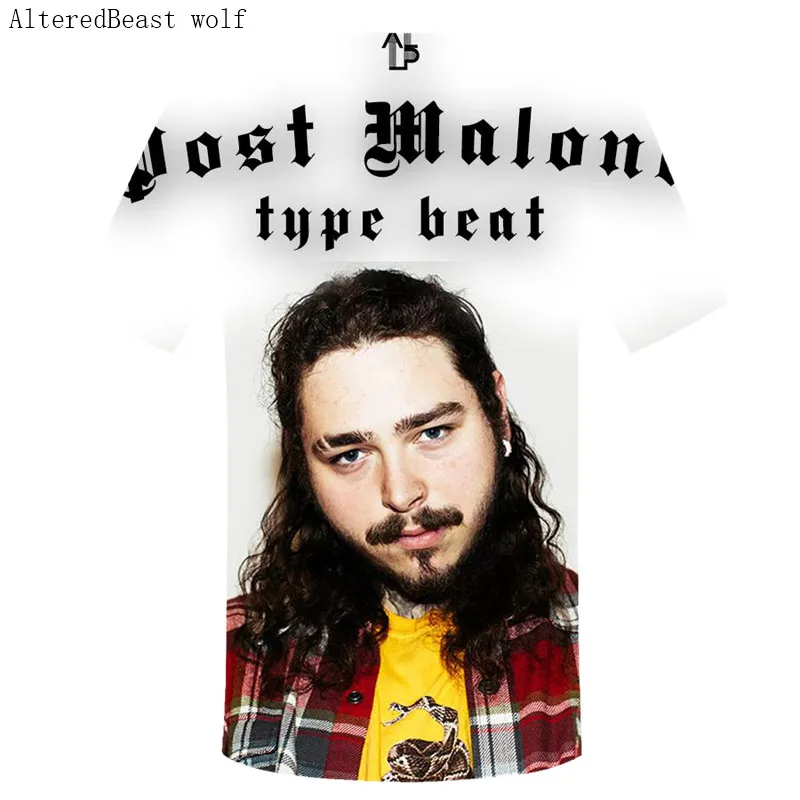 Новое поступление футболка в стиле хип-хоп Post Malone Stoney черная Homme 3D футболки крутая