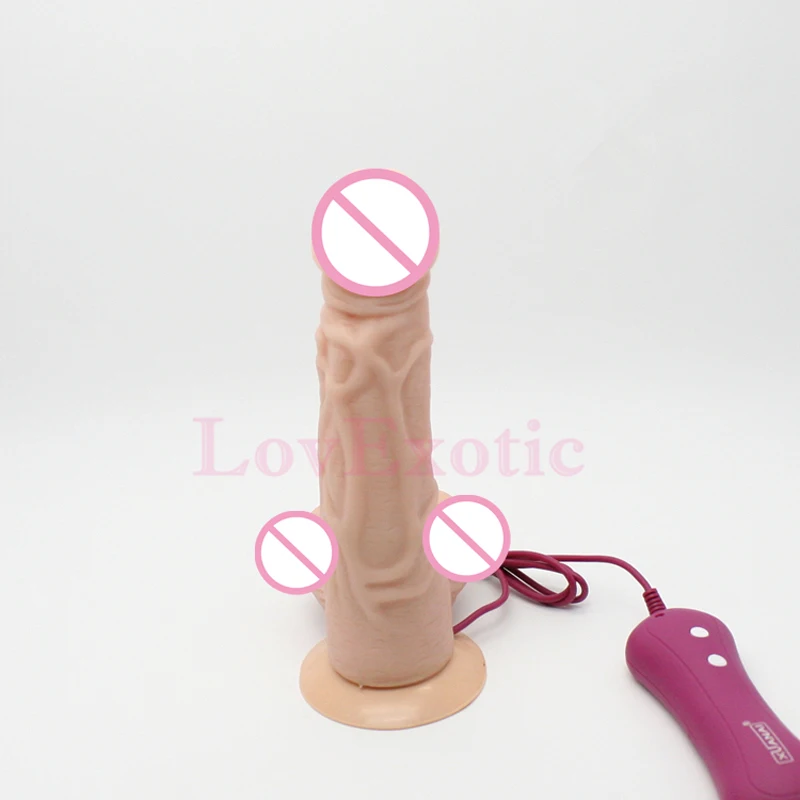 7 дюймов Вибрационный вращения фаллоимитатор настоящая кожа приятные на ощупь 8