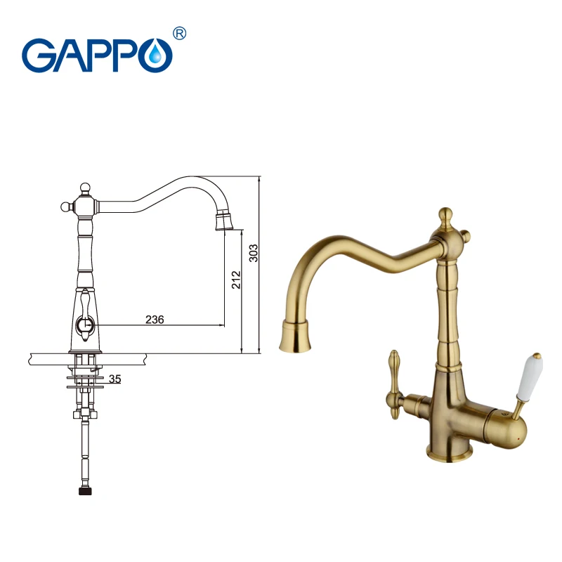 Смеситель для воды GAPPO GA4391/4 латунный воды|water filter taps|tap kitchenmixer tap |