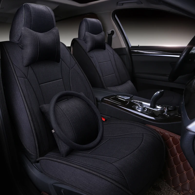 Льняные автомобильные чехлы для toyota rav4 corolla verso wish land cruiser 200 Prado avensis fortuner