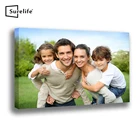 Индивидуальная Картина на холсте, DIY натуральный однотонный сосновый постер в деревянной рамке и принт, настенная живопись, домашний декор с рамкой