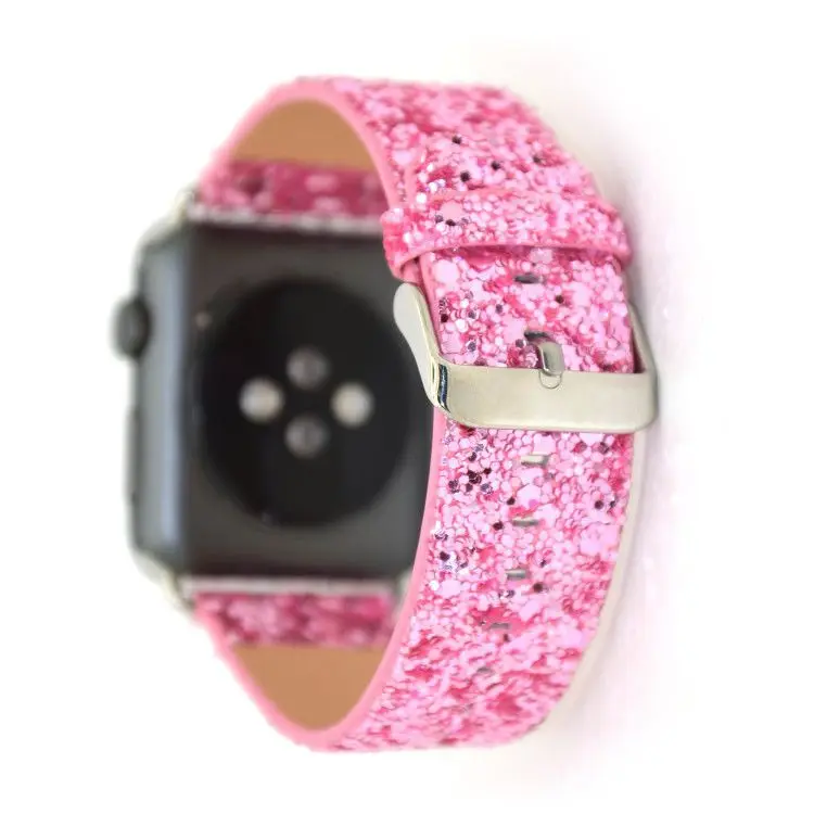 Сверкающий ремень из искусственной кожи для Apple Watch новый год банкет 3 2 1 iWatch 38 мм 42
