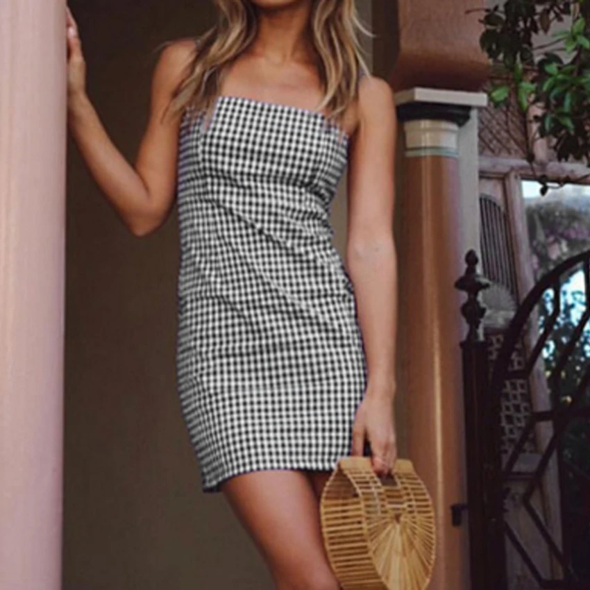 Новая мода 2018 летнее Бандажное Платье женское маленькое квадратное мини пляжное
