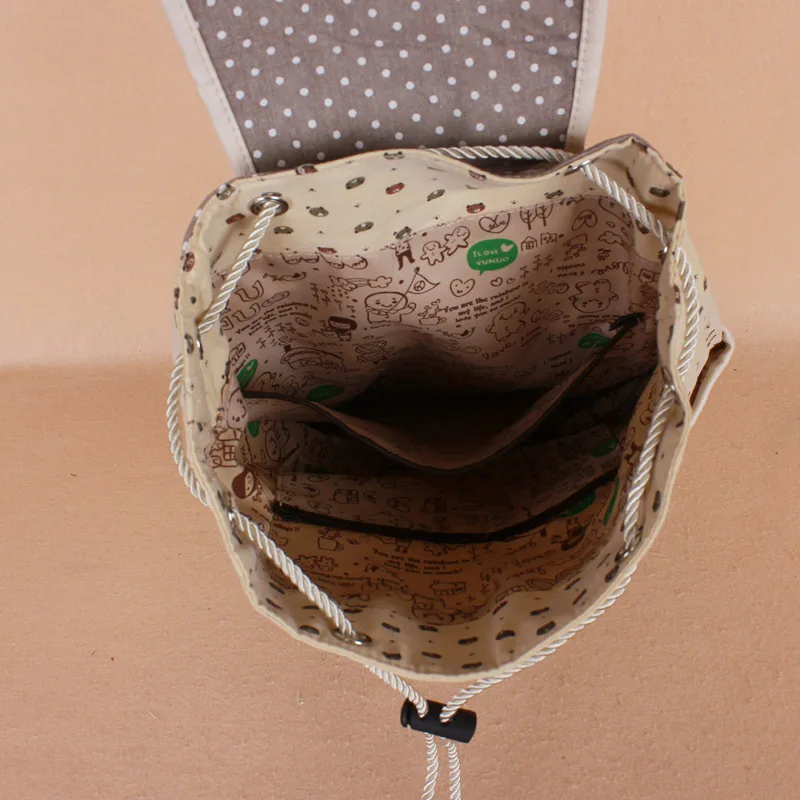 Женский тканевый рюкзак с милым медведем из мультфильма школьный застежкой на