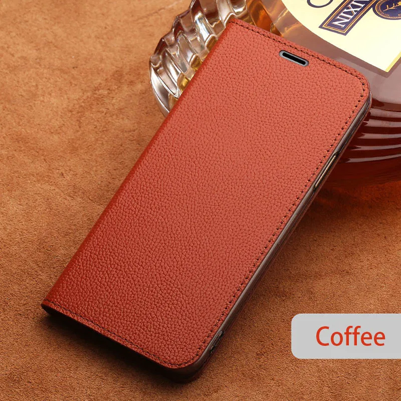 Роскошный флип-чехол для телефона чехол для Xiaomi mi 5 6 8 A1 A2 Max 2 3 чехол с текстурой личи на присоске для Red mi Note 4 4X 4A 5 5A Plus - Цвет: Coffee