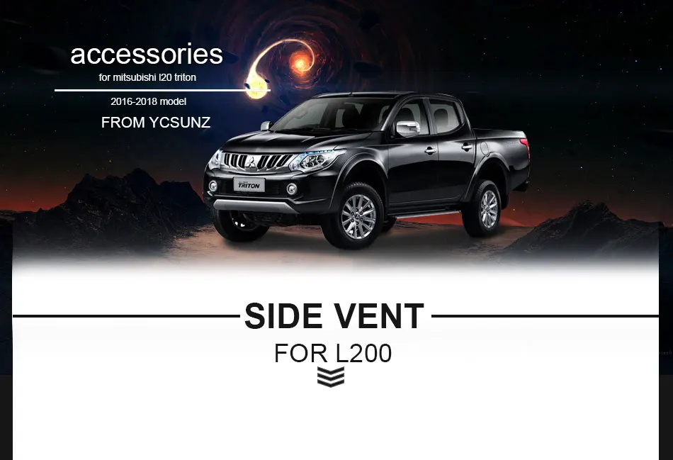 Боковая крышка капота для Mitsubishi l200 Triton- боковое отверстие украшения аксессуары для Mitsubishi L200 Ycsunz