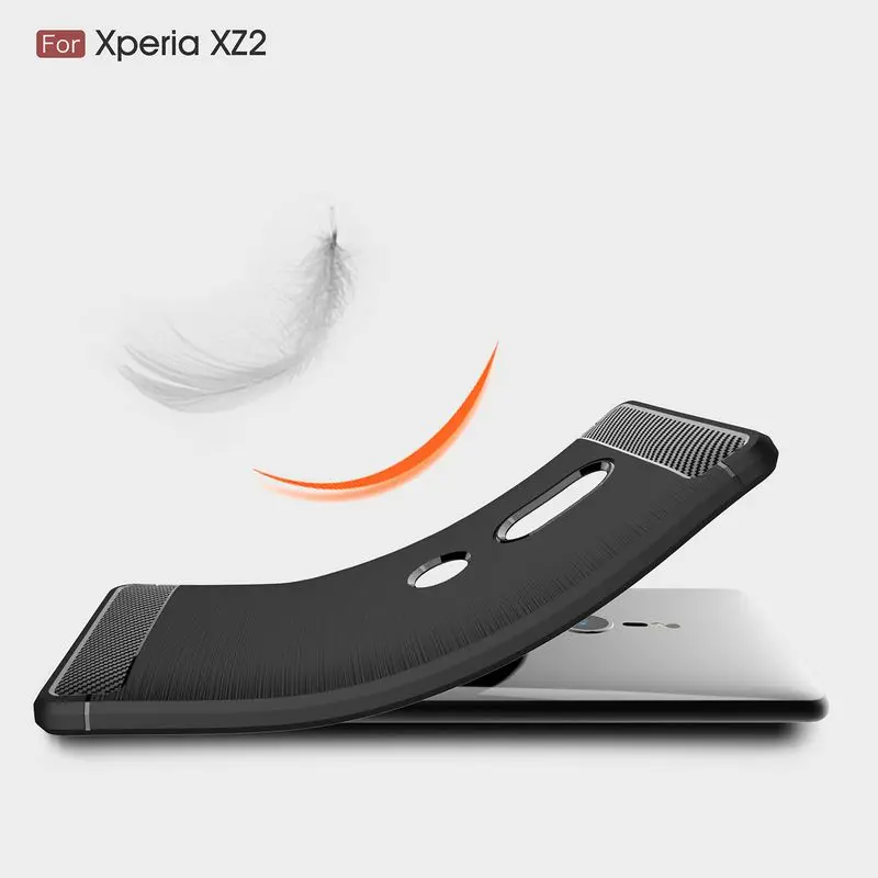 COMEBUY для Sony Xperia XZ2 компактный корпус Мягкий ТПУ силиконовый чехол углеродного