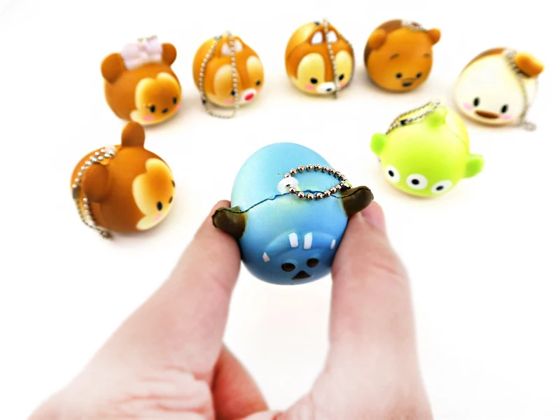 Kuutti мягкий 30 шт. милый мини мультфильм аниме голова мяч снятие стресса Жесткий PU Мягкий мобильный телефон шарм ремни подарки аксессуары