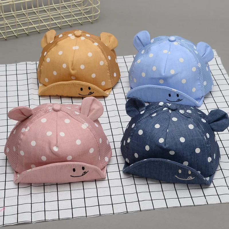 Детские шапки в горошек новинка 2017 года летние для мальчиков и девочек