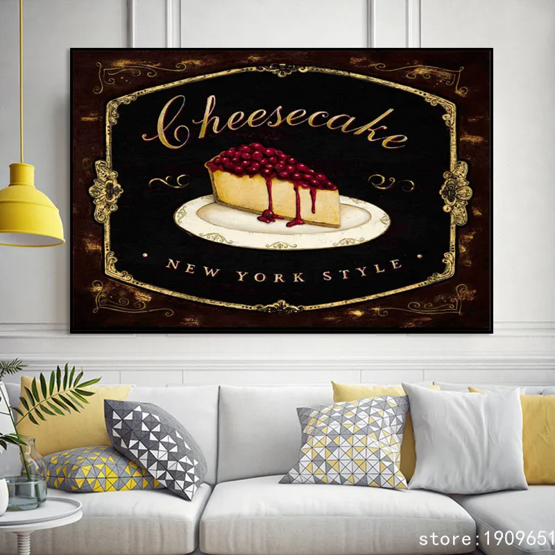 Хлопок без рамки Пастораль натюрморт торт холст печать масляной живописи