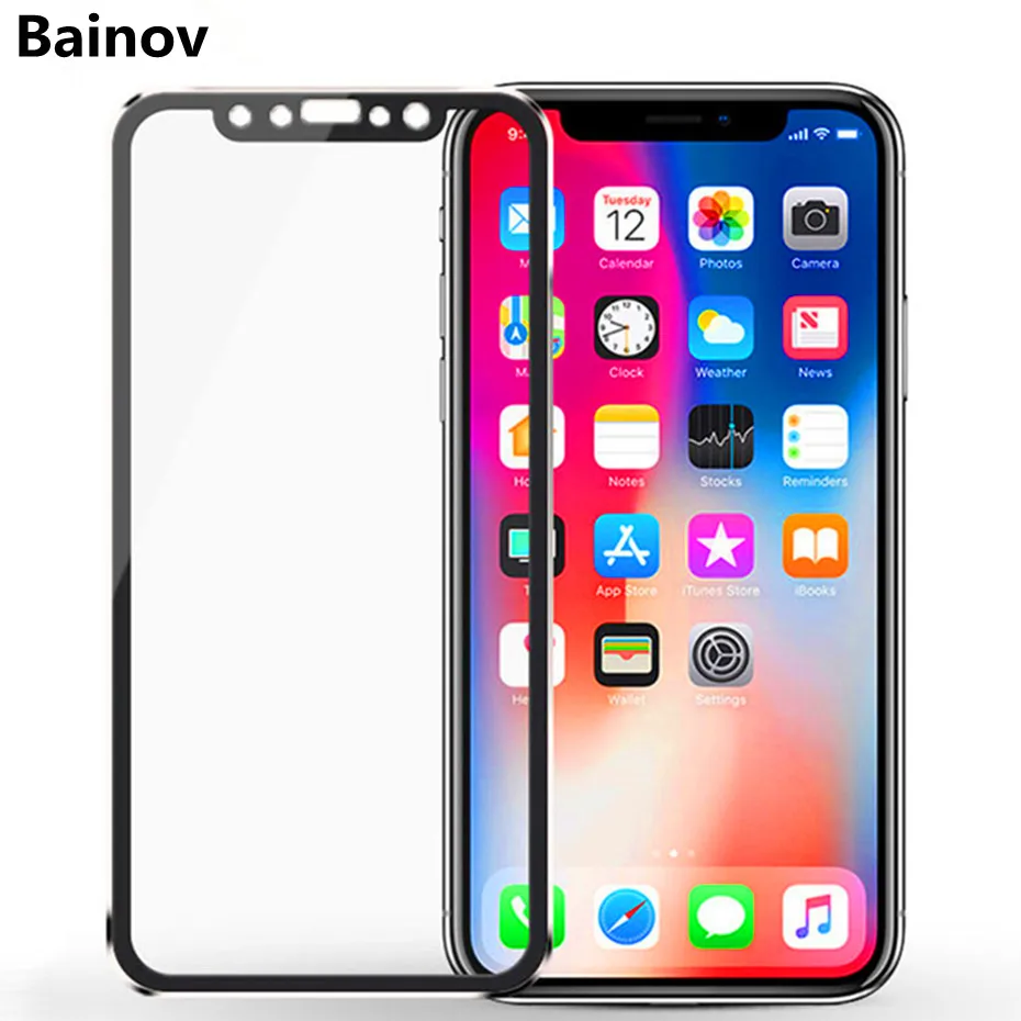 3D изогнутые Защитное стекло для iphone X XS 6 6s 7 8 5S se сплошная полноэкранная