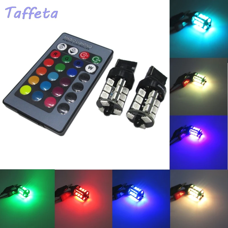Автомобильная противотумансветильник фара 2 шт. 12 В T20 7449 светодиодный RGB