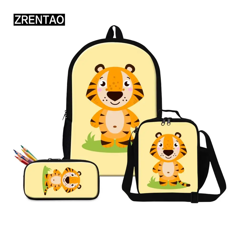 

Cute Cartoon Tiger/Lion/Fox/Unicorn/Horse Children School Backpack Sets 3pcs Schoolbag Knapsack Satchel For Teen Boys Girls Kid