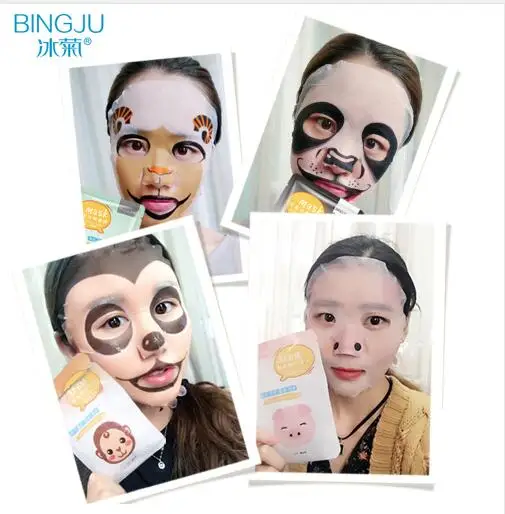 BINGJU 1 шт. маска для лица Уход за кожей Овцы/панда/собака/Тигр увлажняющие