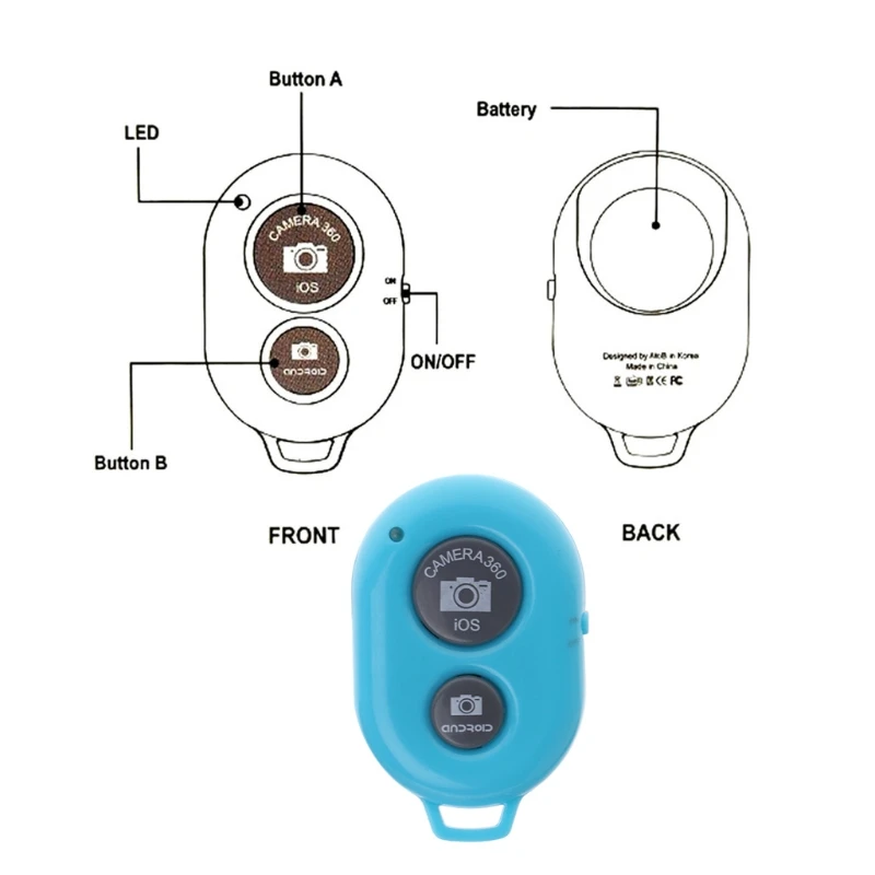 OOTDTY Bluetooth пульт дистанционного управления затвором беспроводной камеры телефон инструменты для iPhone Android