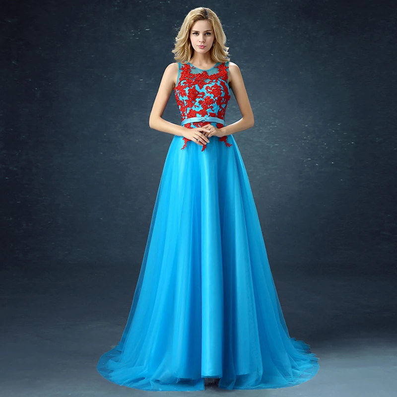 

Blue Mother of the Bride Dresses for Weddings A Line Evening Groom Godmother Dresses