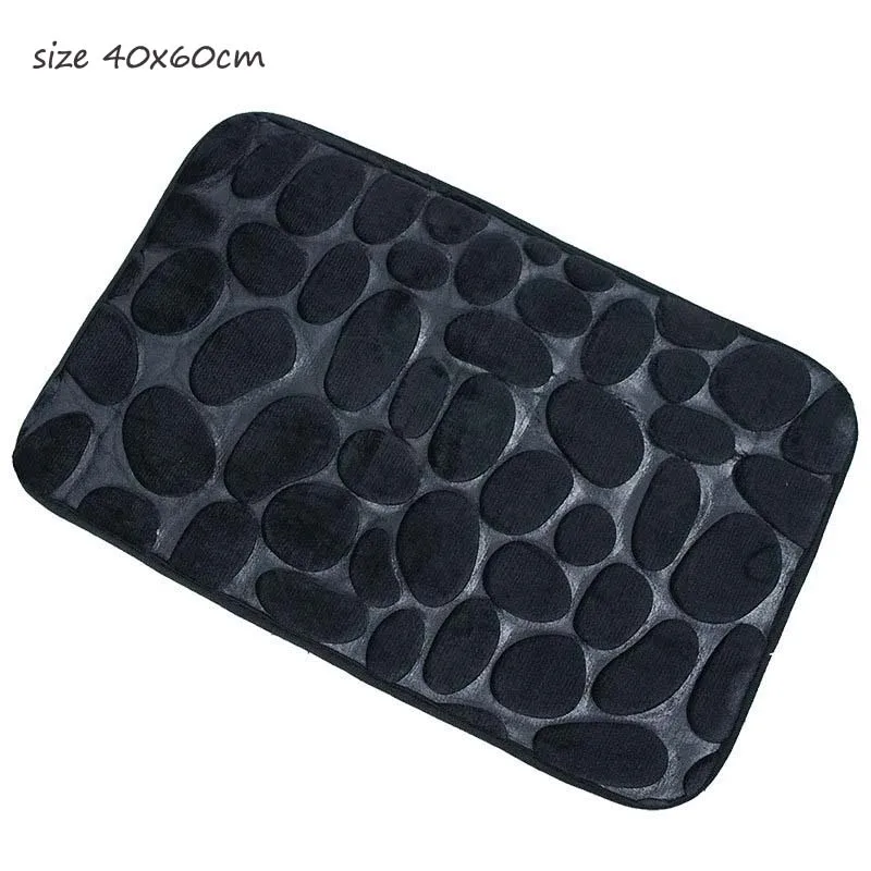 black 40x60cm 3 шт./компл. коврик для ванной комнаты Набор фланель анти-скольжения Кухня ковры Ванная комната ковролин U Форма коврики для туалета крышка коврики моющиеся ковры коврик - Цвет: black 40x60cm