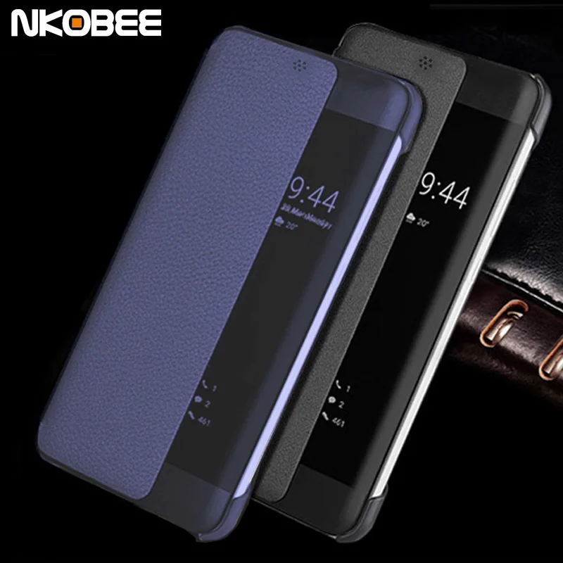 NKOBEE оригинал для huawei P10 плюс Чехол Smart окно Coque P20 Pro Флип Мобильный телефон