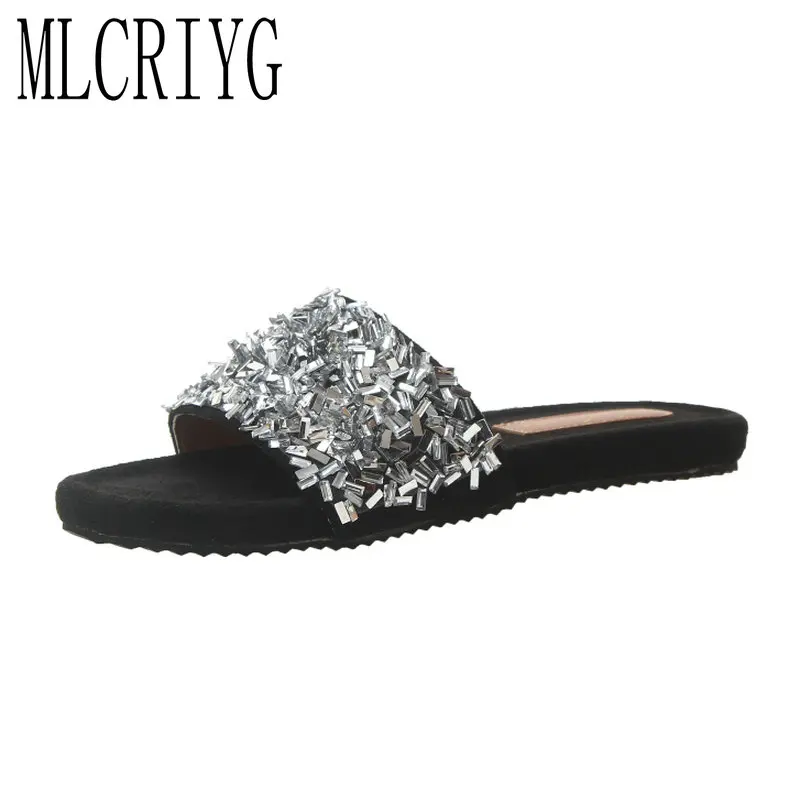 Новинка 2019 года женские летние блестящие тапочки самая популярная элегантная