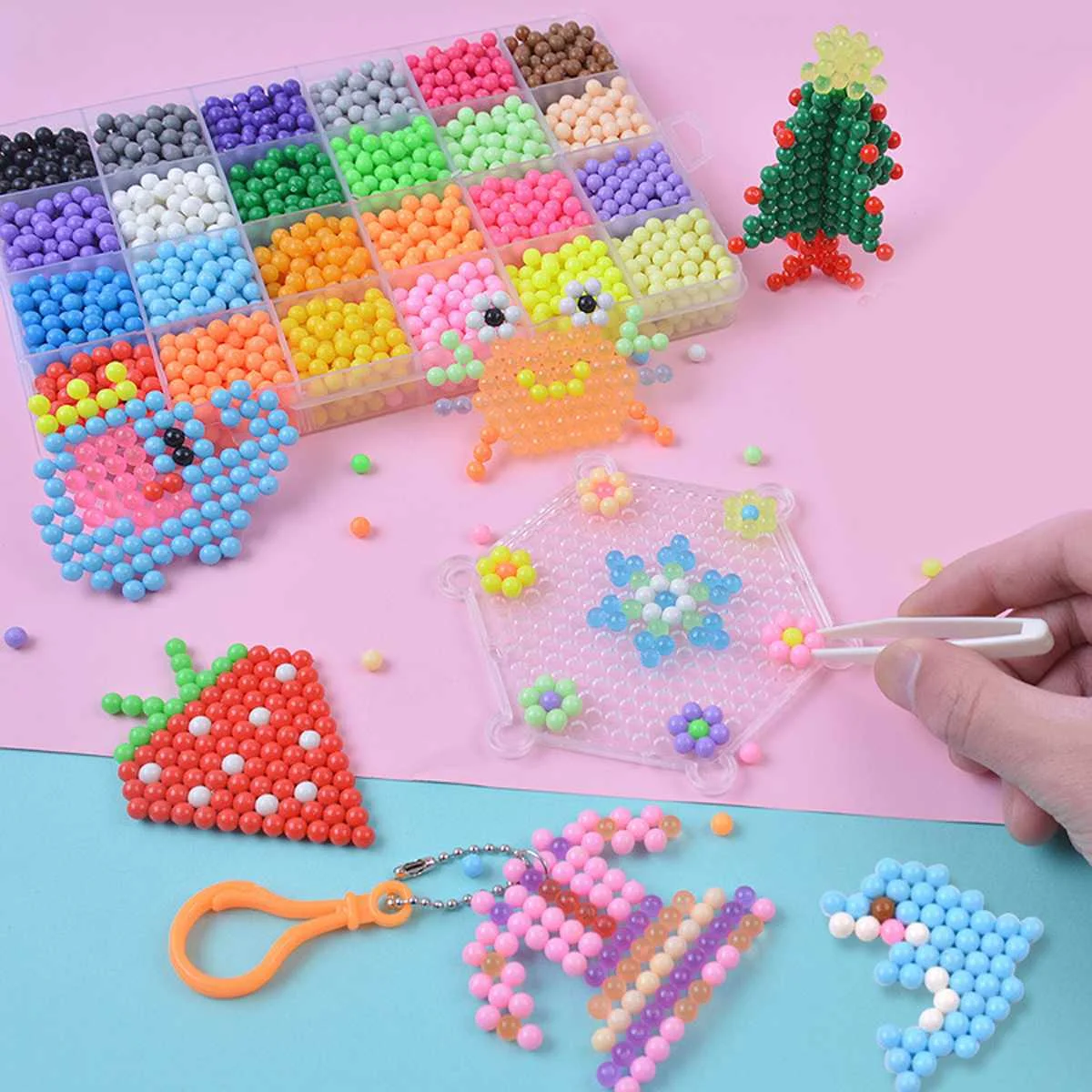 3200 шт. игрушки 24 разные цвета коробка набор мини Дети Diy игрушки предохранитель Бусины Размер в размер Pegboard листы гладильная Pape