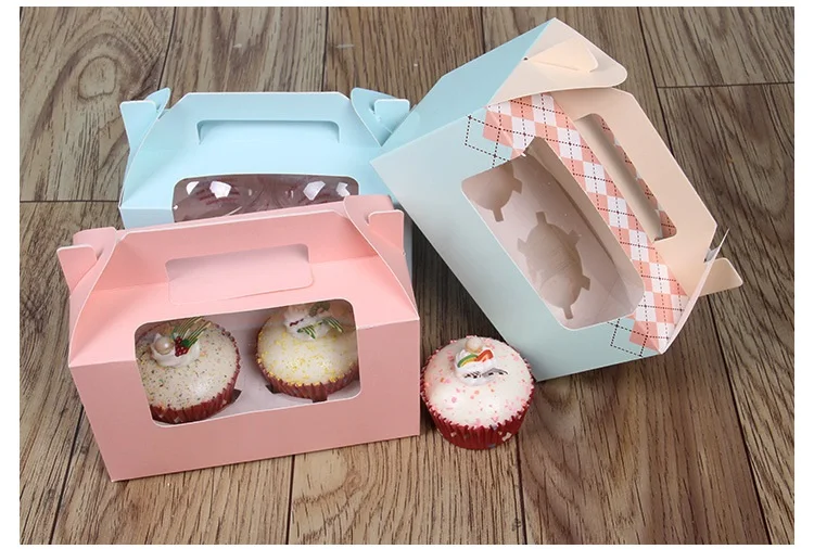 200 шт. свадебный подарок коробка 2 решетки кекс портативные muffin box с
