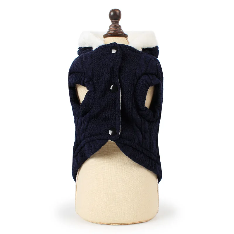 Зимняя Теплая Одежда для собак маленьких мягкий флисовый собаки вязаный свитер с