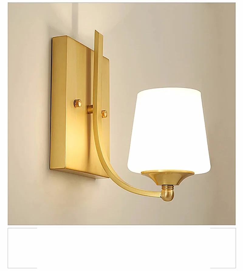 

copper Wall Light Sconce E27 Brass Wall Lamp Modern For Bedroom Dinning Room Restroom Hotel Home Decoration Mounted Lamps