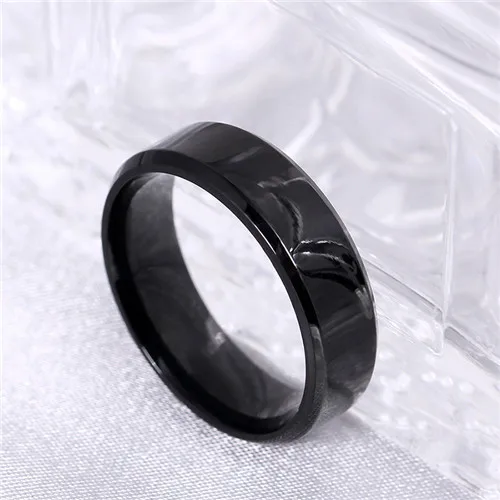 6MM Black Титановый стальной Свадебный Кольца для женщин 4 мм/6 мм/8 мм обручальное кольцо золото/серебро/черный/мужское кольцо Bestfriends ювелирные изделия - Цвет основного камня: 6MM Black