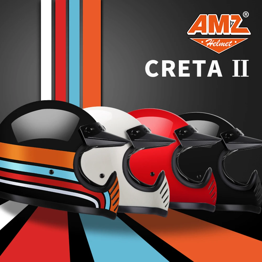 AMZ мотоциклетный шлем из стекловолокна для мотокросса Casco Capacete Полнолицевой в